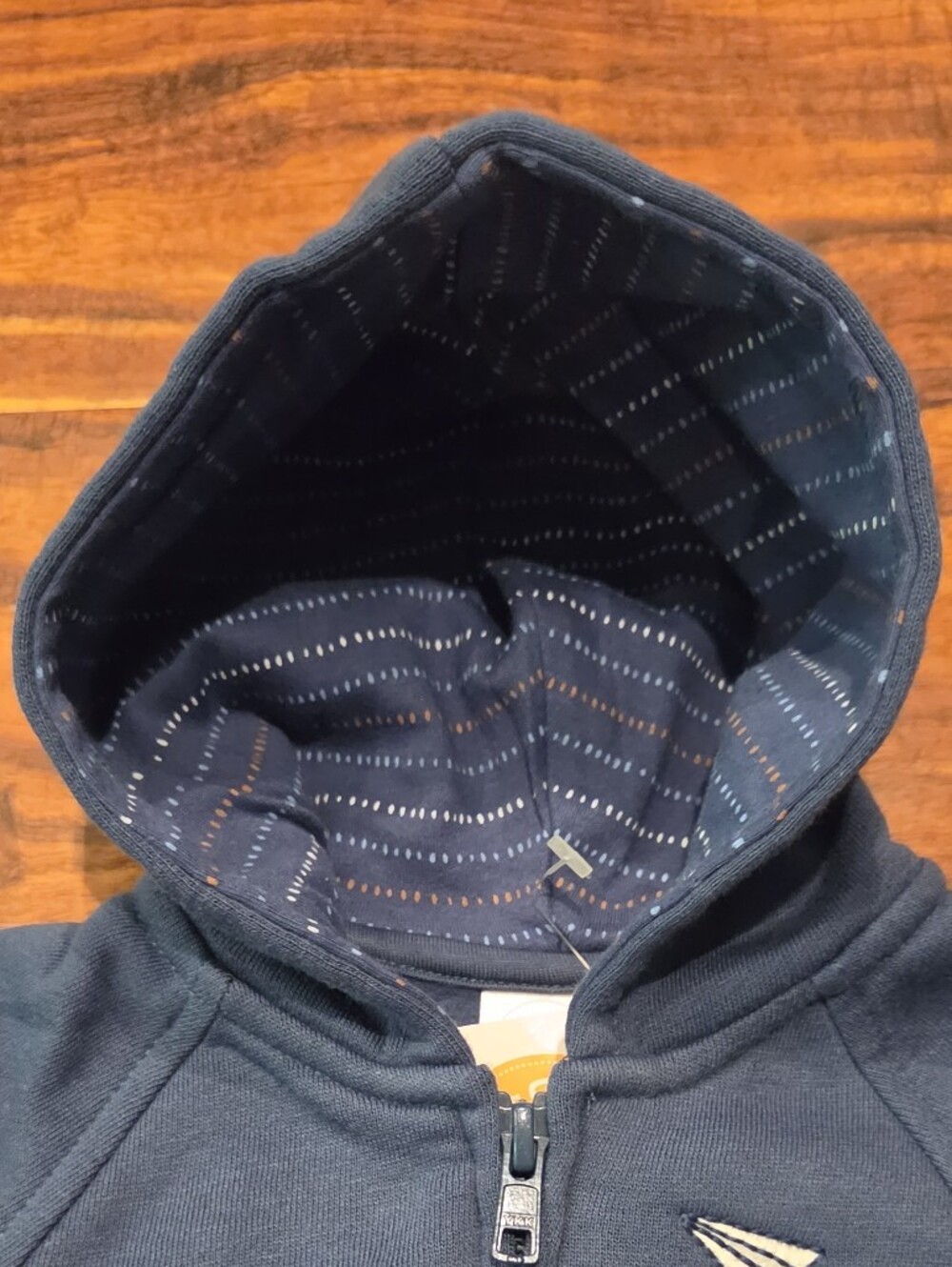Gymboree NWT 0-3 Month Blue Hooded Sweatshirt, Pants, Striped Bodysuit & Booties - Picture 4 of 15